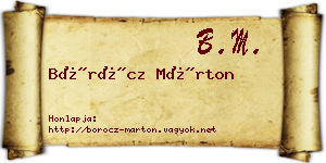 Böröcz Márton névjegykártya