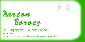 marton borocz business card